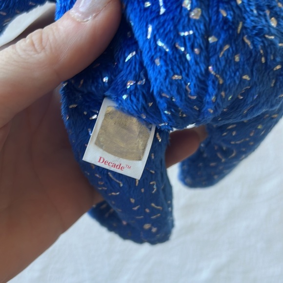GIFTED Ty Beanie Babies Baby Blue Sparkly Decade Teddy Bear Rare Collectible - Picture 6 of 8